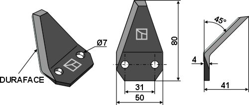 Fodder mixer knives, left - DURAFACE geeignet für: Sgariboldi Fodder mixer knives