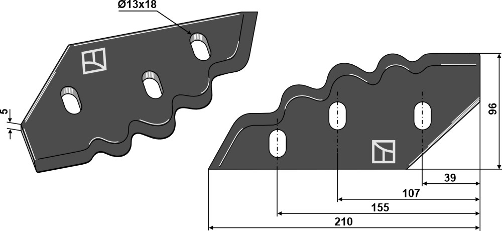 Futtermischwagenmesser, links geeignet für: Sgariboldi Ножи кормосмесительной тележки
