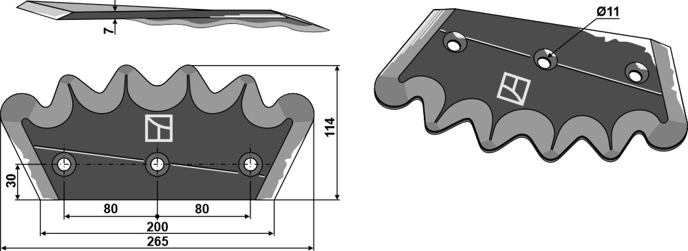 Futtermischwagenmesser, rechts geeignet für: Pagliari Futtermischwagenmesser