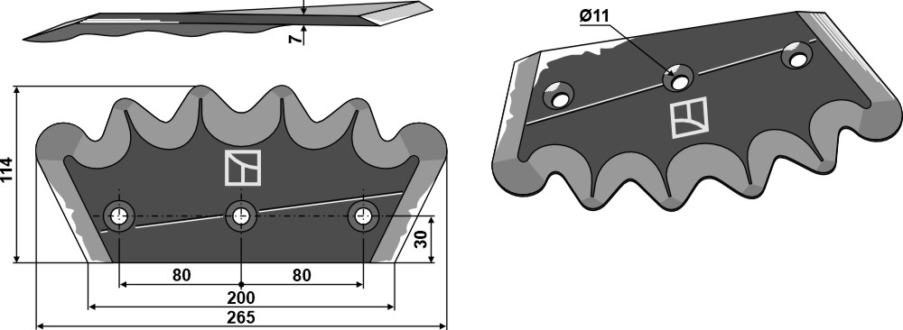 Futtermischwagenmesser, links geeignet für: Pagliari Futtermischwagenmesser