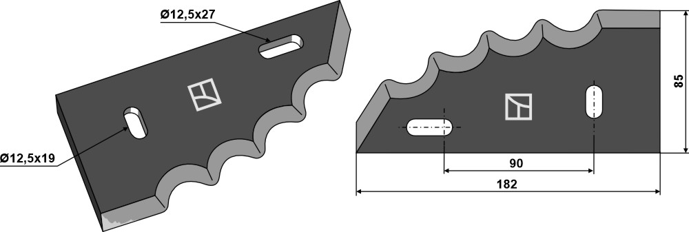 Futtermischwagenmesser, links geeignet für: Luclar Futtermischwagenmesser