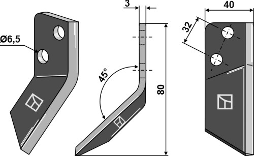 Futtermischwagenmesser, rechts geeignet für: Storti Fodermixer knive