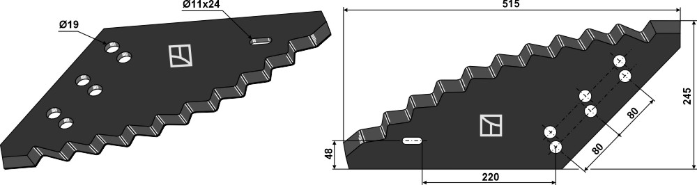 Futtermischwagenmesser - Hartmetallbeschichtet geeignet für: Walker Fodder mixer knives