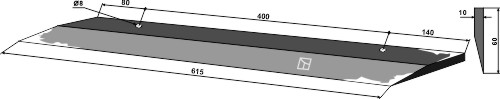 Seitenmesser 615mm - rechte Ausführung geeignet für: Agrostroj Schneidezangenmesser