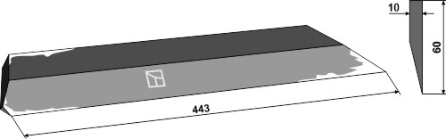 Seitenmesser 443mm - linke Ausführung geeignet für: Agrostroj Schneidezangenmesser