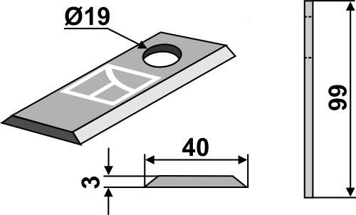 Rotorklinge geeignet für: B.C.S. Rotary mower blades