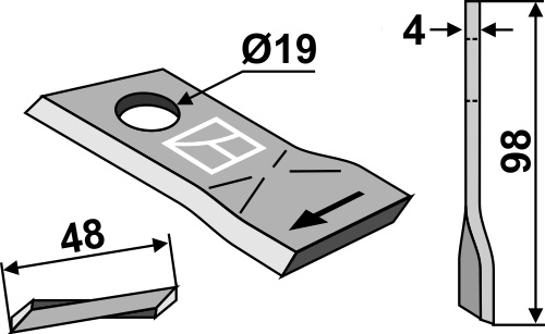Rotorklinge 98x48mm geeignet für: B.C.S. Rotorklingen 