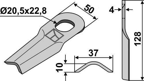 Rotorklinge geeignet für: Taarup Couteaux rotatifs