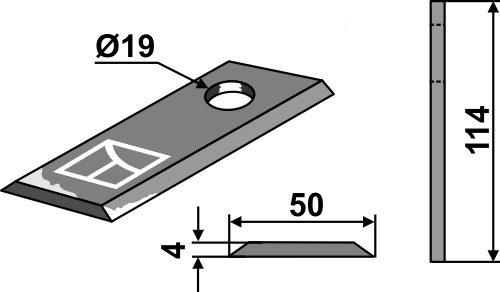 Rotorklinge 114x50mm geeignet für: Kverneland Rotorklingen 