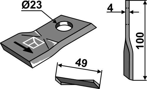 Rotorklinge 100x49mm geeignet für: Mörtl Rotorklingen 
