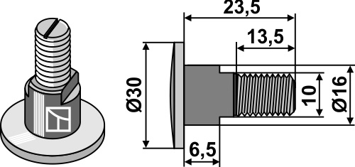 Klingenschraube - M10x1,5 - 12.9 geeignet für: Kuhn Bolțuri potrivite