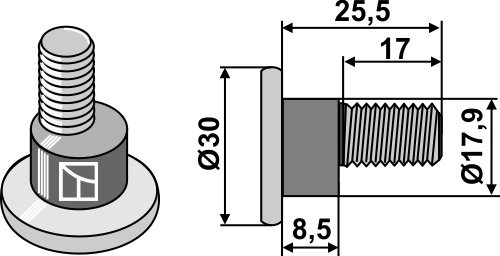 Klingenschraube - M10x1,5 geeignet für: Vicon Klingenschrauben