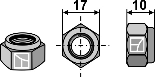 Selbstsichernde Mutter - M10x1,5 geeignet für: Kuhn Tornillos