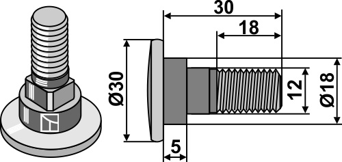 Greenland Bolts for rotary mower blades