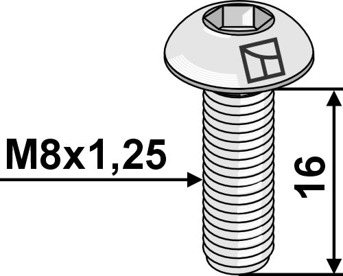 Tornillo de cabeza abombada  M8x1,25