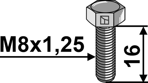 Şurub cu cap hexagonal - galvanizat - M8x1,25