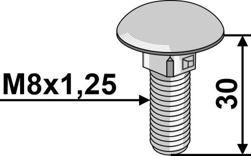 Saucer-head screws - galvanized - M8x1,25