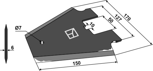 Ladewagenmesser 150mm geeignet für: Schuitemaker Ladewagenmesser