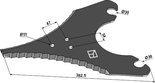 Ladewagenmesser 382,5mm geeignet für: Strautmann Ladewagenmesser