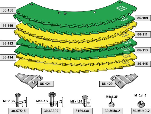 Sägemesser-Kit geeignet für: Kemper Noże segmentowe sieczkarni polowych-zestaw