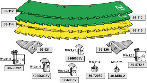 Sägemesser-Kit geeignet für: Kemper Cuchillas de sierra para ensiladoras -Kit-