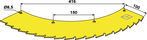 Нож - устанавливается справа и слева geeignet für: Kemper Нож кукурузной жатки 