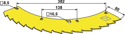 Нож - устанавливается справа и слева geeignet für: Kemper Нож кукурузной жатки 