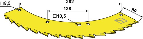 Нож - левый - с вольфрам-карбидным напылением geeignet für: Kemper Нож кукурузной жатки 