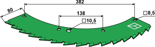 Нож - правый - с вольфрам-карбидным напылением geeignet für: Kemper Нож кукурузной жатки 