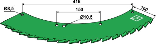 Нож - правый - с вольфрам-карбидным напылением geeignet für: Kemper Нож кукурузной жатки 