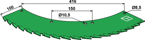 Нож - левый - с вольфрам-карбидным напылением geeignet für: Kemper Нож кукурузной жатки 