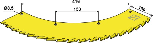 Нож - правый - с вольфрам-карбидным напылением geeignet für: Kemper Нож кукурузной жатки 