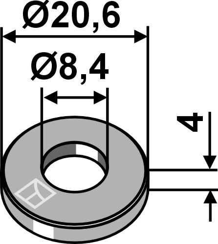 Unterlegscheibe Ø20,6x4xØ8,4 - DIN7349 geeignet für: Bergmann Accessoires pour dents de fenaison