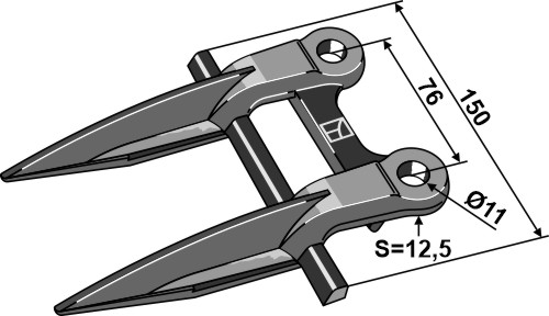 Doppelfinger geeignet für: Claas Dedo doble, dedos, dedos final