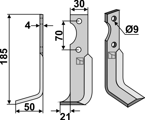 Fräsmesser, linke Ausführung geeignet für: Agria blade and rotary tine