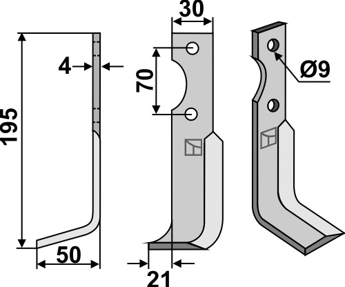 Fräsmesser, linke Ausführung geeignet für: Agria cuchilla y cuchilla de rotavator