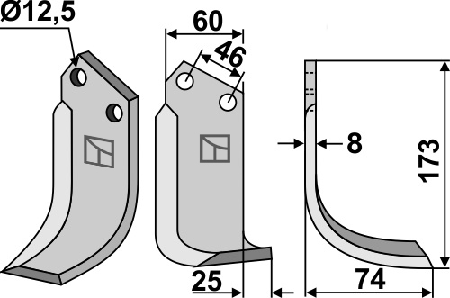 Fräsmesser, rechte Ausführung geeignet für: B.C.S. Fräsmesser