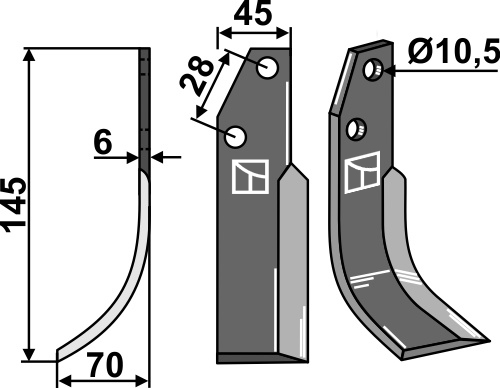 Fräsmesser, linke Ausführung geeignet für: Bertolini Fräsmesser