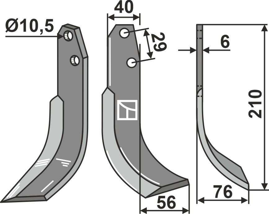 Fräsmesser, rechte Ausführung geeignet für: Oosterlaan blade 