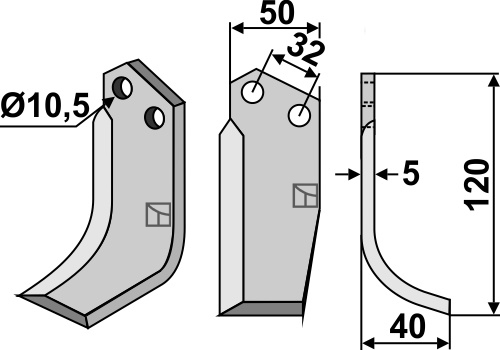 Fräsmesser, rechte Ausführung geeignet für: Comeb lame de couteau et dent rotative