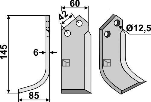 Fräsmesser 145x60mm, links geeignet für: M.E.A.A.T. cuţit freză