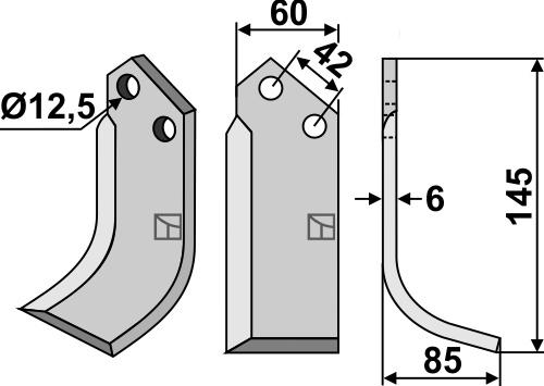 Fräsmesser 145x60mm, rechts geeignet für: M.E.A.A.T. cuţit freză