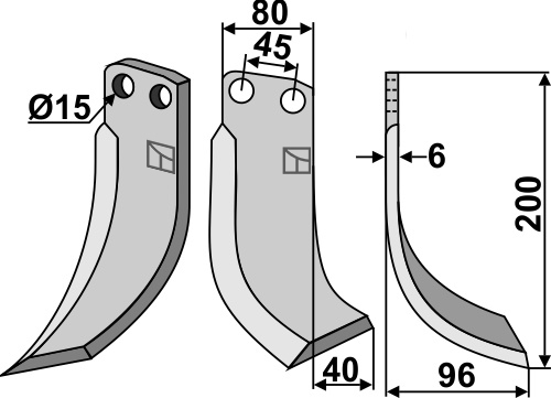Fräsmesser, rechte Ausführung geeignet für: Eberhardt Fräsmesser