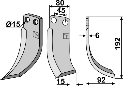 Fräsmesser, rechte Ausführung geeignet für: Eberhardt Fräsmesser