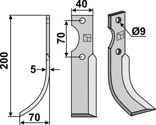 Fräsmesser 200x40mm, links geeignet für: Adriatica blade 