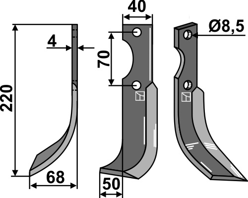 Fräsmesser, linke Ausführung geeignet für: Fort Fräsmesser