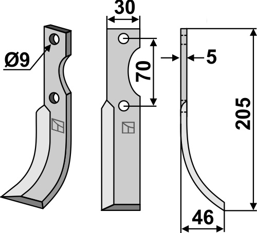 Fräsmesser, rechte Ausführung geeignet für: Honda Фрезерный нож
