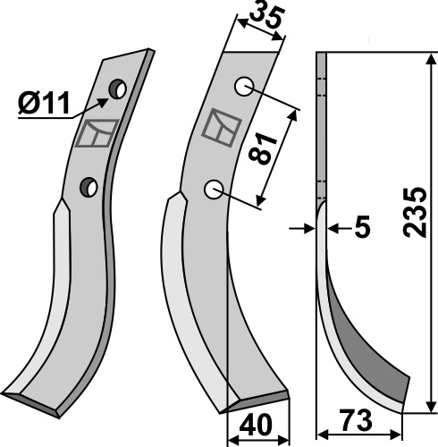 Fräsmesser, rechte Ausführung geeignet für: Honda Фрезерный нож
