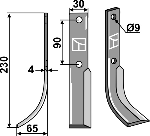 Fräsmesser, linke Ausführung geeignet für: Honda Фрезерный нож