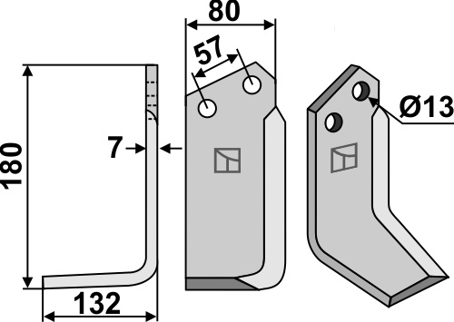 Fräsmesser, linke Ausführung geeignet für: Howard cuchilla y cuchilla de rotavator